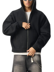 notpublic Fleeced Full-Zip Boxy Hoodie - Image 3